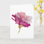 Beautiful Abstract Pink Floral Greeting Card カード (黄色い花)