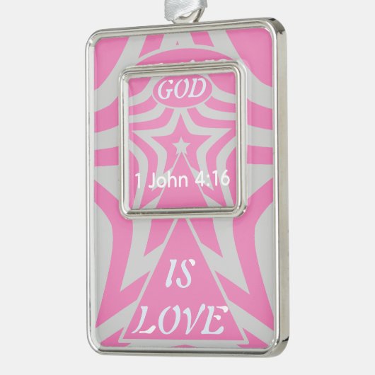 Beautiful Achempong God Is Love Star Pastel Pink シルバープレートフレームオーナメント (左)