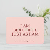 Beautiful Affirmation Card – Custom Gift for Her シーズンカード (スタンド正面)