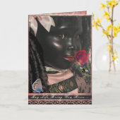 Beautiful African Child Doll Greeting Card カード (黄色い花)