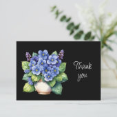 Beautiful African Violet Flowers Thank You Card サンキューカード (スタンド正面)