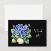 Beautiful African Violet Flowers Thank You Card サンキューカード (正面/裏面)