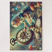 Beautiful Alice and Rabbit Fairytale Art ジグソーパズル (縦)