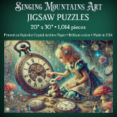 Beautiful Alice and Rabbit Fairytale Art ジグソーパズル