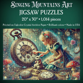 Beautiful Alice and Rabbit Fairytale Art ジグソーパズル