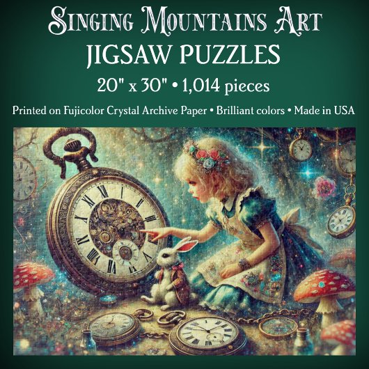 Beautiful Alice and Rabbit Fairytale Art ジグソーパズル