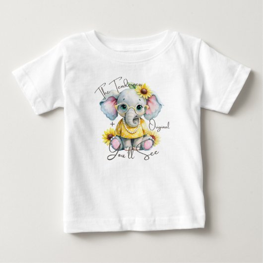 Beautiful and Tender Elephant Original ベビーTシャツ (正面)