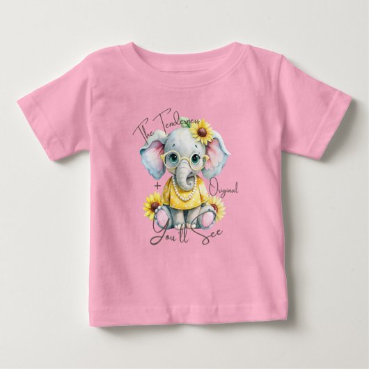 Beautiful and Tender Elephant Original ベビーTシャツ (正面)