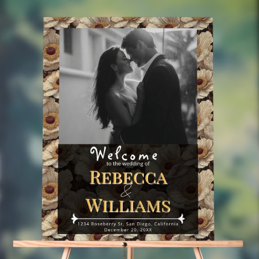 Beautiful Anemones Charm Garden Wedding アクリルサイン (ニュートラル)