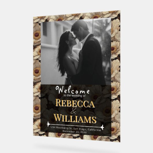 Beautiful Anemones Charm Garden Wedding アクリルサイン (傾斜)