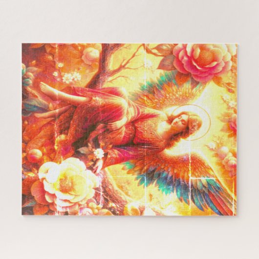 Beautiful Angel Sitting on a Tree Limb ジグソーパズル (横)