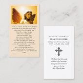 Beautiful Angel Sympathy Prayer Yellow Gold Orange 名刺 (正面/裏面)