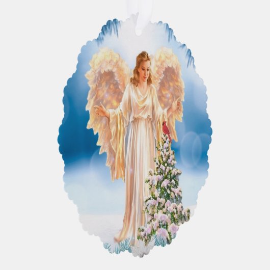 Beautiful Angel With Tree Paper Ornament Card オーナメントカード (右)