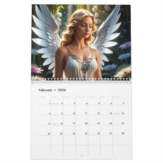 Beautiful Angels  Calendar カレンダー (2月 2026)