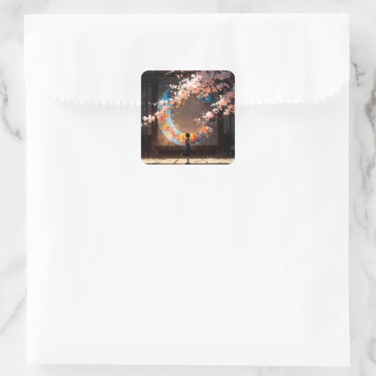 Beautiful anime art スクエアシール (バッグ)