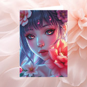 Beautiful Anime Girl Birthday カード