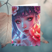 Beautiful Anime Girl Birthday カード