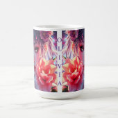 Beautiful Anime Girl Glitchcore Floral コーヒーマグカップ (中央)