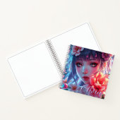 Beautiful Anime Girl Glitchcore Floral ノートブック (内部)