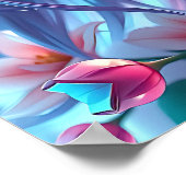 Beautiful Anime Girl Glitchcore Floral ポスター (角)