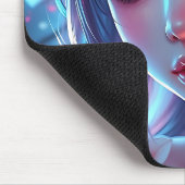 Beautiful Anime Girl Glitchcore Floral マウスパッド (コーナー)