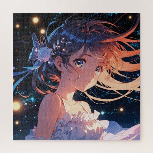 Beautiful anime girl illustration ジグソーパズル (縦)