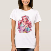 beautiful anime girl sticker tシャツ (正面)