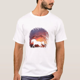  Beautiful Arabian Horse Lover Equestrian Sunset S Tシャツ