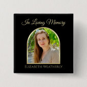 Beautiful Arch Photo on Black Funeral Button 缶バッジ (正面)