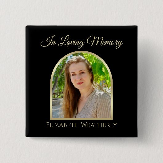 Beautiful Arch Photo on Black Funeral Button 缶バッジ (正面)