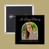 Beautiful Arch Photo on Black Funeral Button 缶バッジ