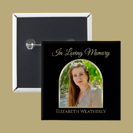 Beautiful Arch Photo on Black Funeral Button 缶バッジ