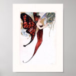 Beautiful Art Deco Butterfly Fairy ポスター<br><div class="desc">A series of 6 small but gorgeous Art Deco illustrations of beautiful woman butterfly fairies.  Note: enlarging this image may result in a poor quality poster.</div>