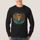Beautiful Artistic Stained Glass Style Lion Tシャツ (正面)