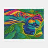 Beautiful Artwork of a Majestic Great Dane フリースブランケット (正面(横))