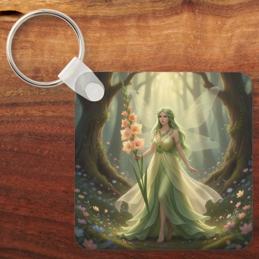 Beautiful August Peridot Fairy キーホルダー (正面)