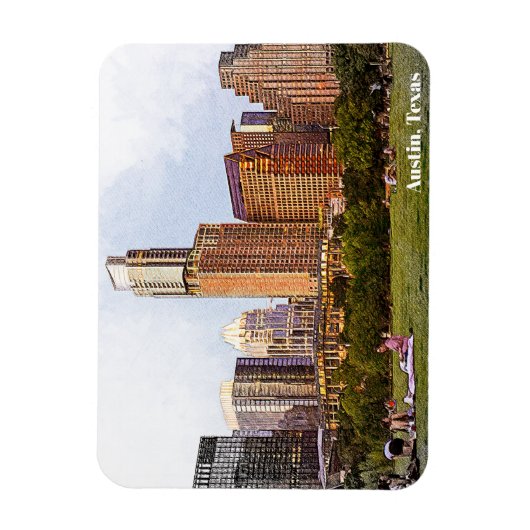 Beautiful Austin Texas Skyline Travel  マグネット (縦)