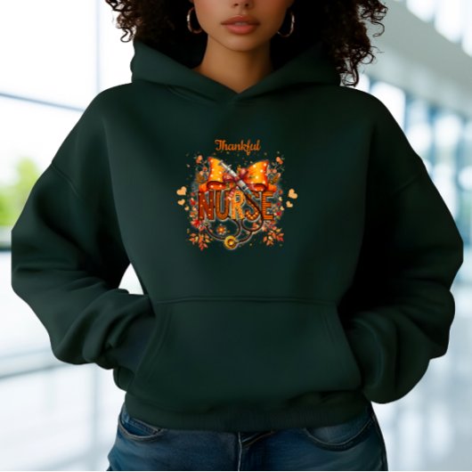 Beautiful Autumn Colors Bow Thankful Nurse パーカ