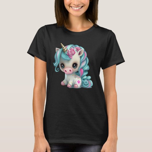 Beautiful baby unicorn baby unicorn motif  magical tシャツ (正面)
