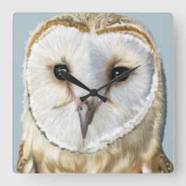 Beautiful Barn Owl スクエア壁時計