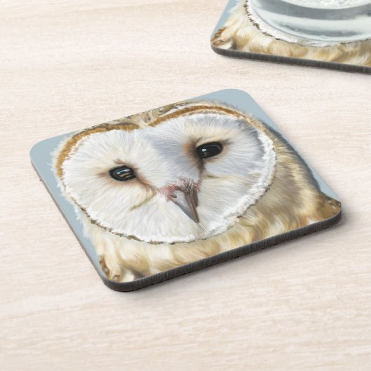 Beautiful Barn Owl Coasters (6) コースター (左側)