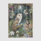 Beautiful Barn Owl in the Moonlight Illustration 薄葉紙 (正面)