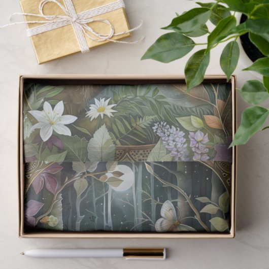 Beautiful Barn Owl in the Moonlight Illustration 薄葉紙 (ギフト)