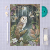 Beautiful Barn Owl in the Moonlight Illustration 薄葉紙 (クラフト)