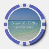 Beautiful Beach Horizon Personalized Wedding ポーカーチップ (正面)