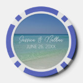  Beautiful Beach Horizon Personalized Wedding ポーカーチップ (裏面)