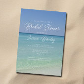 Beautiful Beach Photography Seaside Bridal Shower 招待状