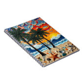 Beautiful Beach Scene with Palm Trees ノートブック (右側)