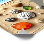 Beautiful Beach Scene with Palm Trees ポスター (角)