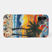 Beautiful Beach Scene with Palm Trees Case-Mate iPhoneケース (裏面(横))